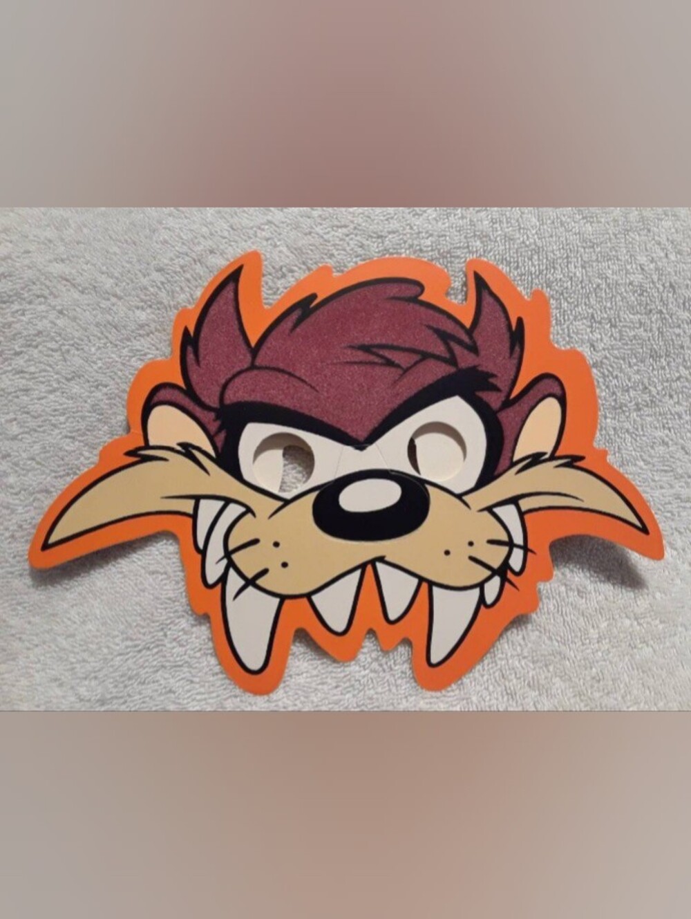 Vintage Looney tunes Halloween Tasmanian Devil Mask greeting card